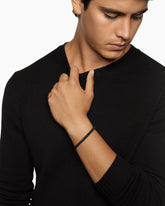 Sculpted Cable Cuff Bracelet in Black Titanium with Black Diamonds, 5.5mm